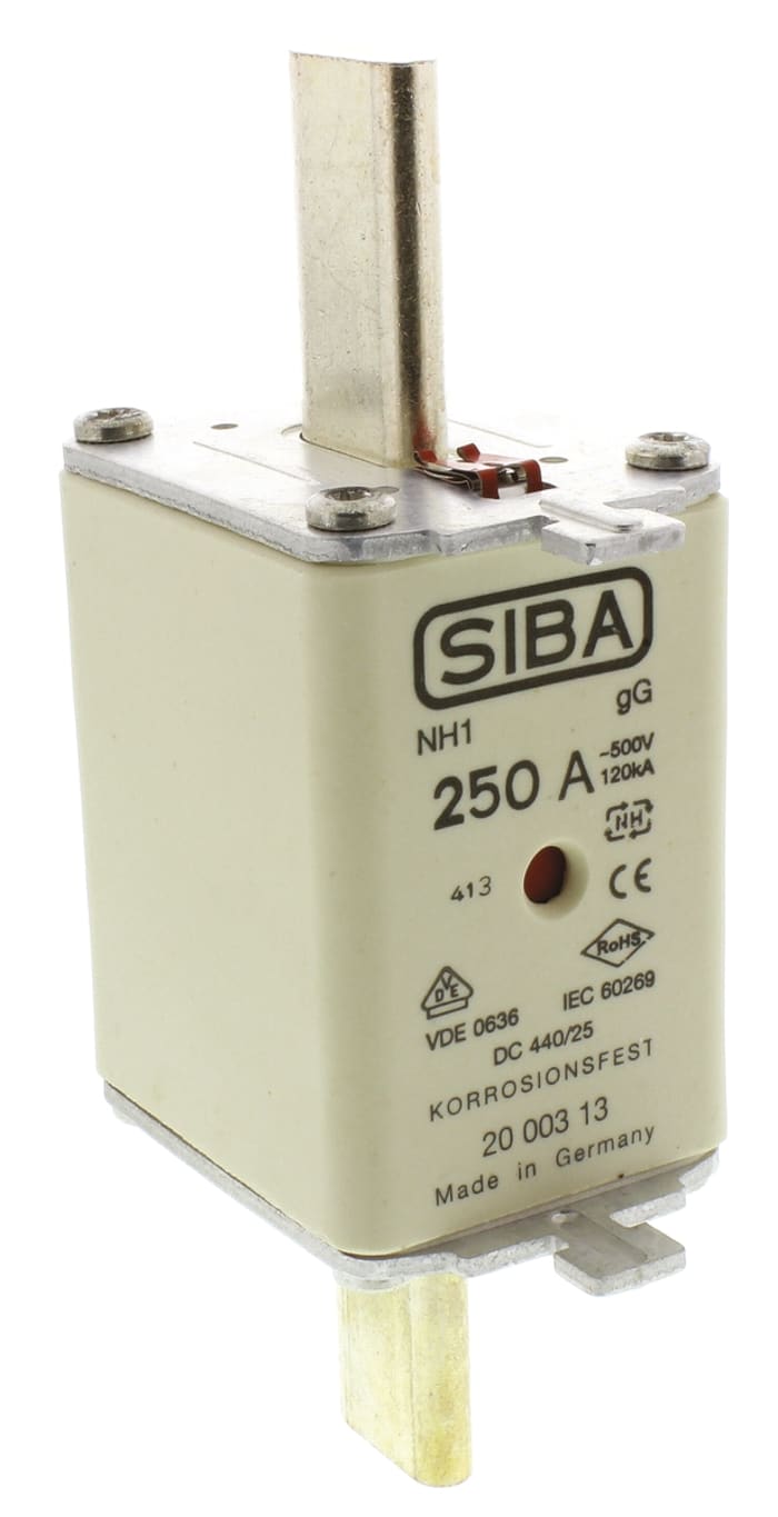 SIBA 250A NH Fuse, NH1, 500V ac