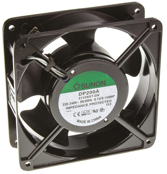 Sunon DP Series Axial Fan, 230 V ac, AC Operation, 161.4m³/h, 21W, 120mA Max, 120 x 120 x 38mm
