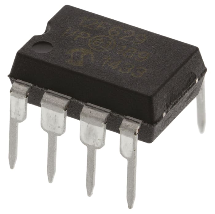 Microcontrolador Microchip PIC12F629-I/P, núcleo PIC de 8bit, RAM 64 B, 20MHZ, PDIP de 8 pines