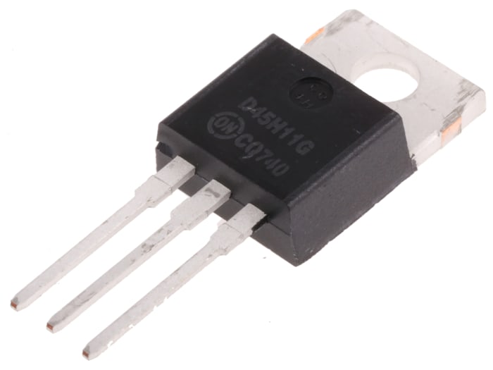 onsemi D45H11G PNP Transistor, -10 A, -80 V, 3-Pin TO-220AB