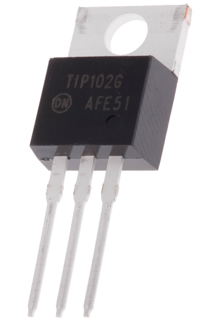 Tranzistor Darlington TIP102G NPN 8 A 100 V HFE:200, TO-220AB, počet kolíků: 3 Jednoduchý