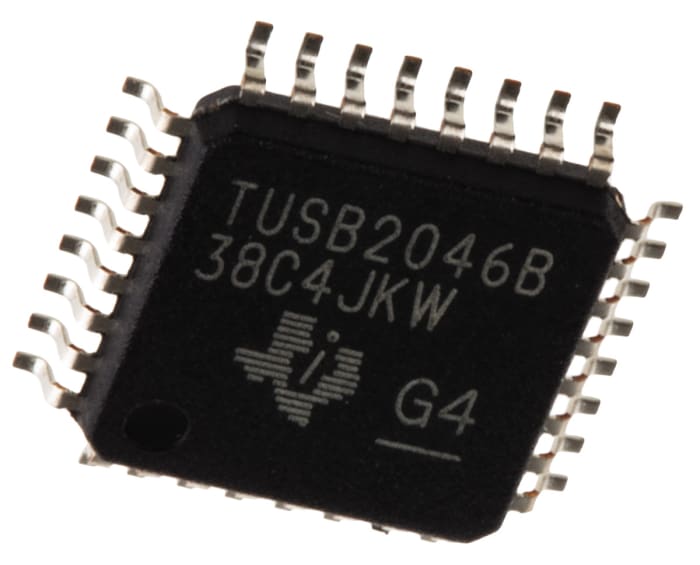 Texas Instruments TUSB2046BVF, USB Transceiver, 5-Channel, 12Mbps, USB 2.1, 3.3 V, 32-Pin LQFP