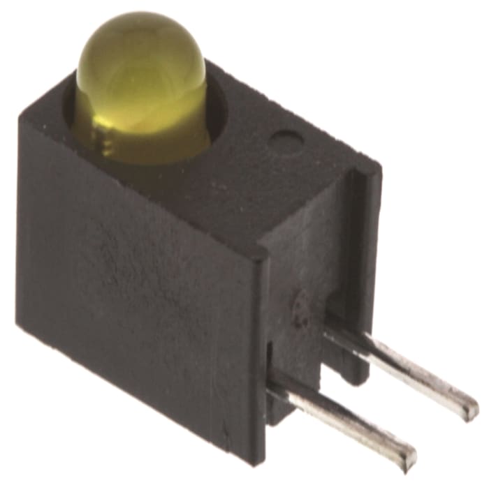 Indicateur à LED pour CI, Dialight, 551-1207F, 1 LED, Jaune, Traversant, Angle droit