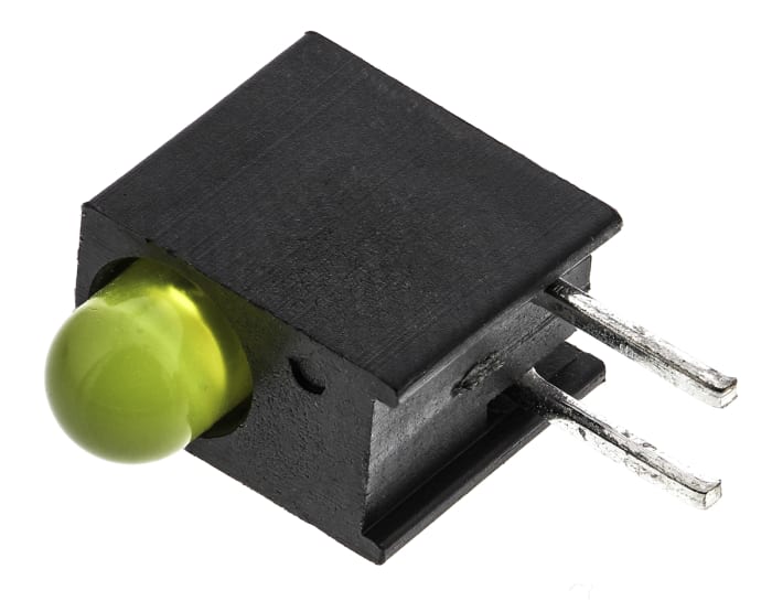 Indicateur à LED pour CI, Dialight, 551-0307F, 1 LED, Jaune, Traversant, Angle droit