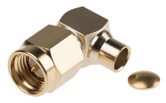 RS PRO, Plug Cable Mount SMA Connector, 50Ω, Solder Termination, Right Angle Body