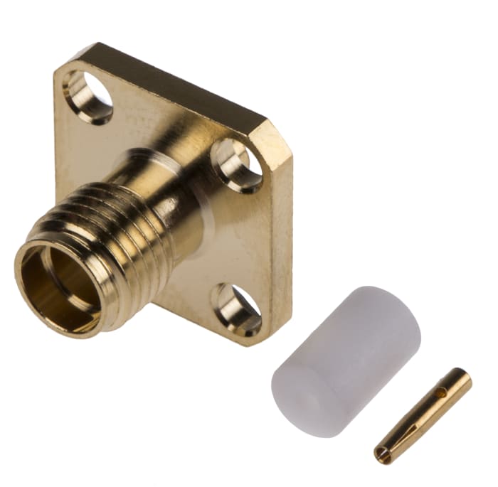 RS PRO, Jack Flange Mount SMA Connector, 50Ω, Solder Termination, Straight Body