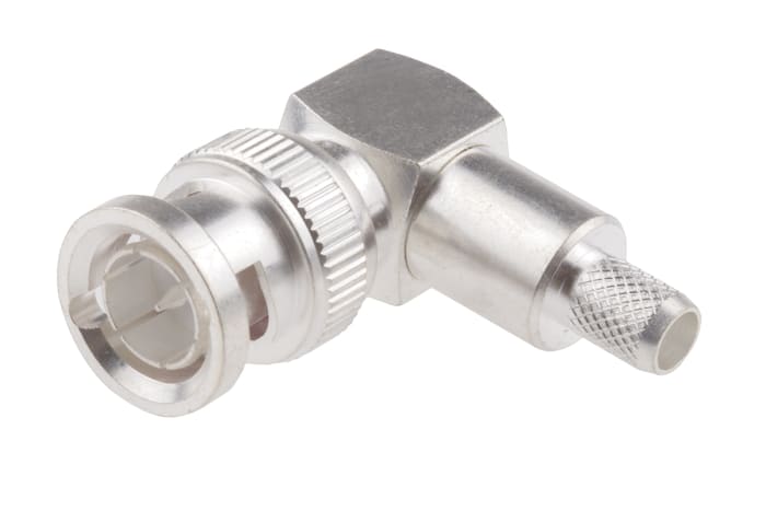 RS PRO, Plug Cable Mount BNC Connector, 50Ω, Crimp Termination, Right Angle Body