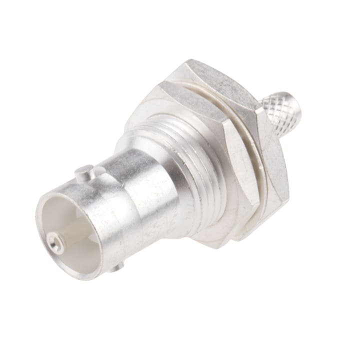RS PRO, jack Panel Mount BNC Connector, 50Ω, Crimp Termination, Straight Body