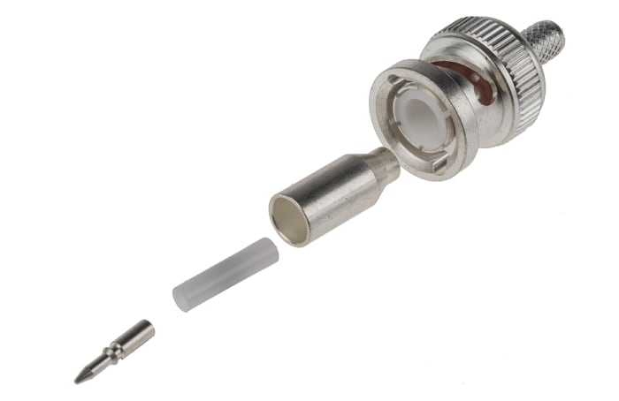 RS PRO, Plug Cable Mount BNC Connector, 50Ω, Crimp Termination, Straight Body