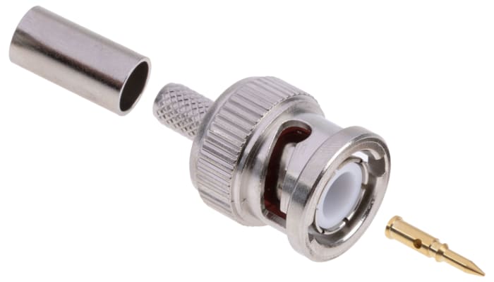 RS PRO, Plug Cable Mount BNC Connector, 50Ω, Crimp Termination, Straight Body