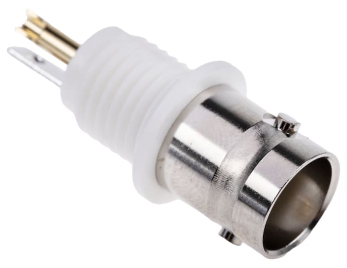 Connecteur BNC RS PRO Femelle Droit, raccordement A souder 50Ω Montage panneau