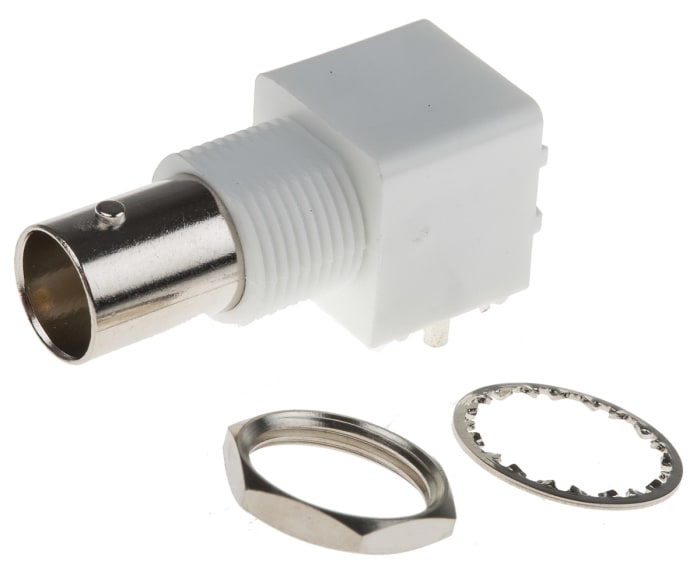 RS PRO, Jack PCB Mount BNC Connector, 75Ω, Through Hole Termination, Right Angle Body