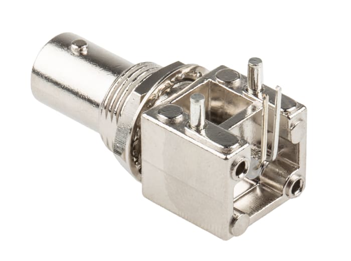 RS PRO, Jack PCB Mount BNC Connector, 50Ω, Through Hole Termination, Right Angle Body