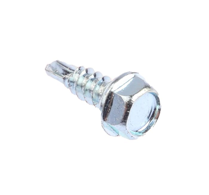 Tornillo autoperforante de cabeza hexagonal con valona con huella RS PRO, M4.2 x 13mm, de acero galvanizado brillante