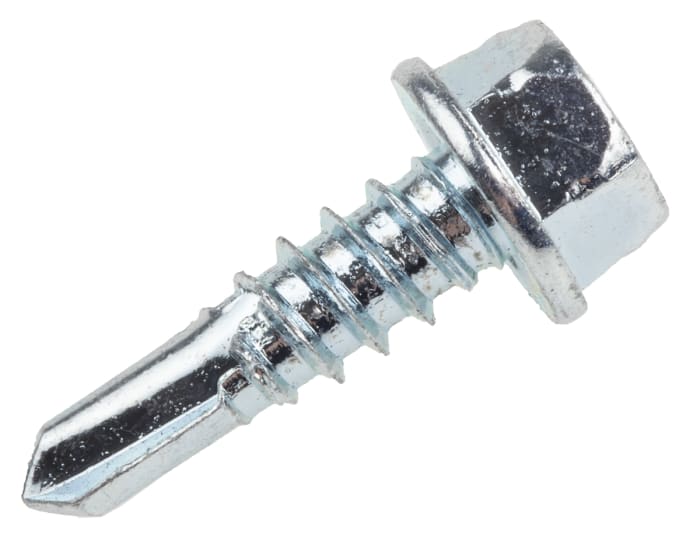 Tornillo autoperforante de cabeza hexagonal con valona con huella RS PRO, M5.5 x 19mm, de acero galvanizado brillante