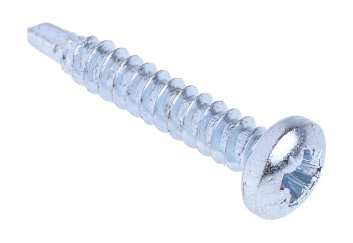 Tornillo autoperforante de cabeza alomada con huella Pozidriv RS PRO, No. 8 x 1pulgada, 25mm, de acero galvanizado