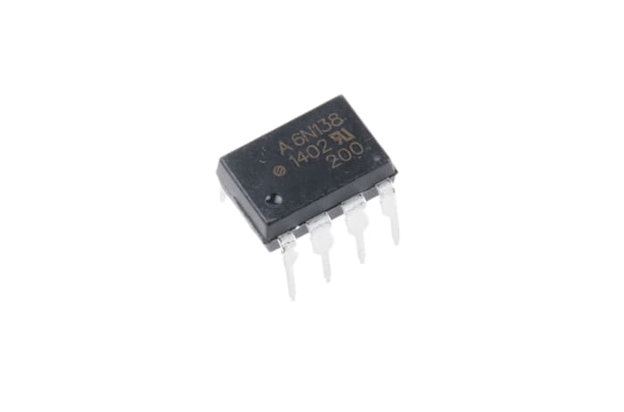 Broadcom, 6N138-000E DC Input Darlington Output Optocoupler, Through Hole, 8-Pin PDIP