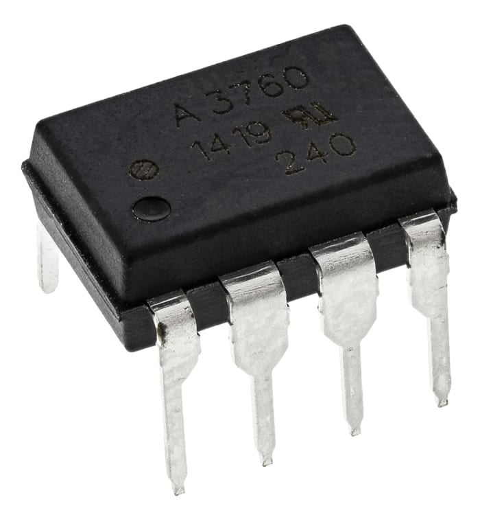 Broadcom, HCPL-3760-000E AC/DC Input, Input Darlington Output Optocoupler, Through Hole, 8-Pin PDIP