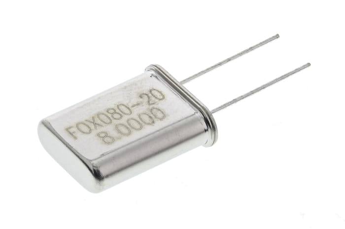 Fox Electronics 8MHz Crystal ±30ppm HC-49-ULF 2-Pin 11.05 x 4.65 x 13.46mm