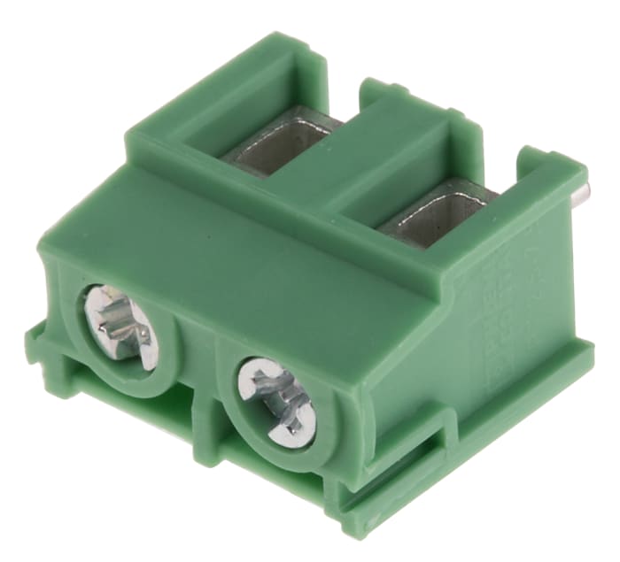 Phoenix Contact PT 2.5/2-7.5-H Series PCB Terminal Block, 7.5mm Pitch, Through Hole Mount, Screw Termination
