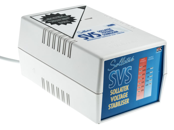 Sollatek Voltage Stabiliser 230V ac 4A Over Voltage and Under Voltage, 920VA, Desktop