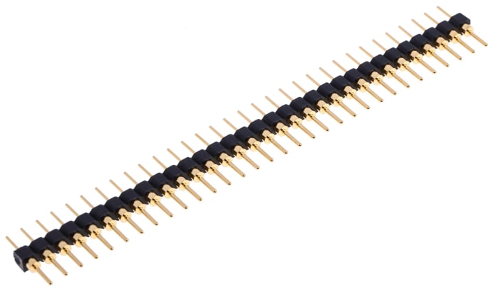 RS PRO Straight Through Hole Pin Header, 32 Contact(s), 2.54mm Pitch, 1 Row(s), Unshrouded