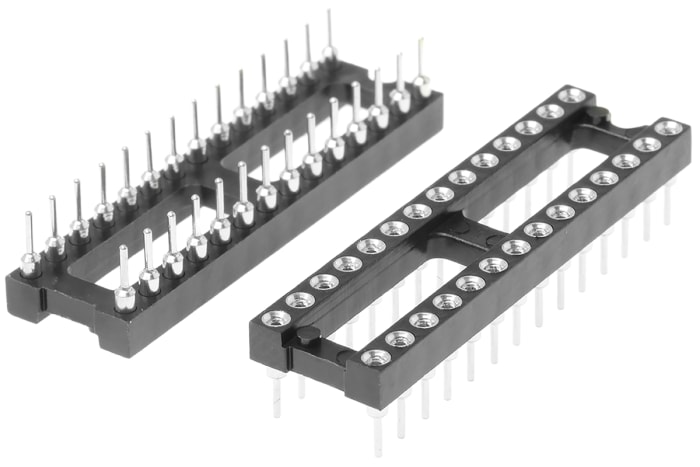 E-TEC 2.54mm Pitch Vertical 28 Way, Through Hole Turned Pin Open Frame IC Dip Socket