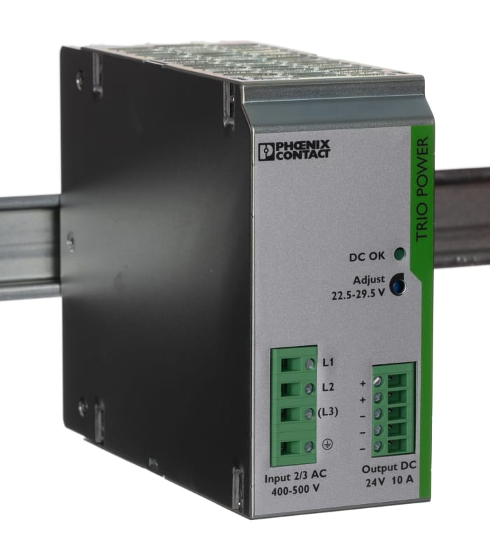 Fuente de alimentación de carril DIN Phoenix Contact, TRIO-PS/3AC/24DC/10, 1 salida 24V dc 10A 240W