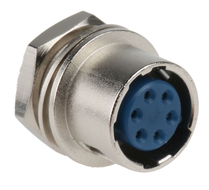 Hirose Circular Connector, 6 Contacts, Panel Mount, Miniature Connector, Socket, Female, HR10 Series