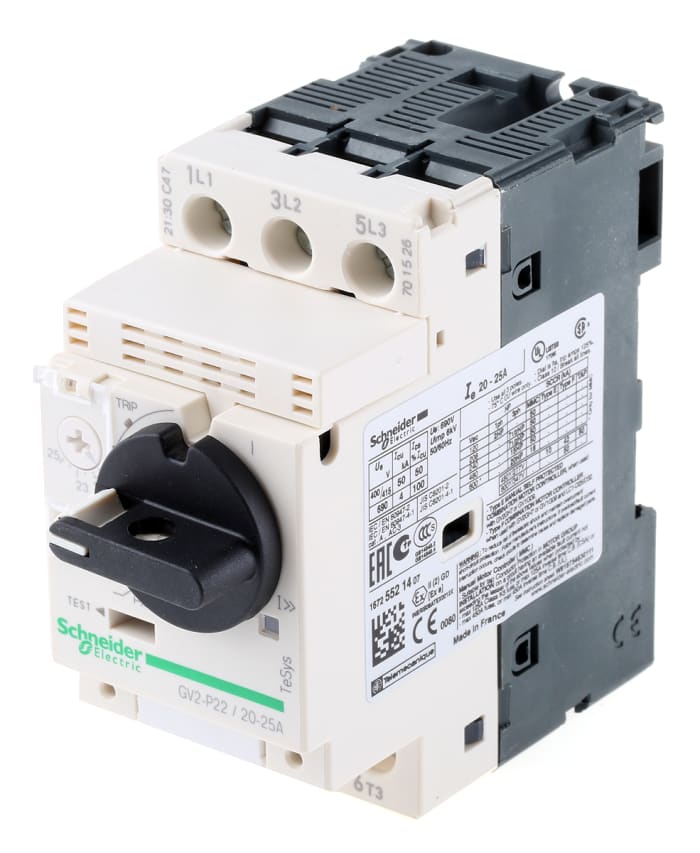 Disjoncteur moteur Schneider Electric TeSys GV2P 20 → 25 A.