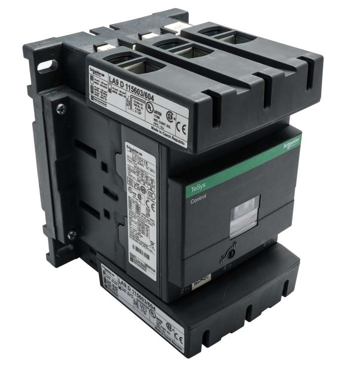 Schneider Electric TeSys D LC1D Contactor, 115 V ac Coil, 3-Pole, 115 A, 55 kW, 3NO, 1 kV ac