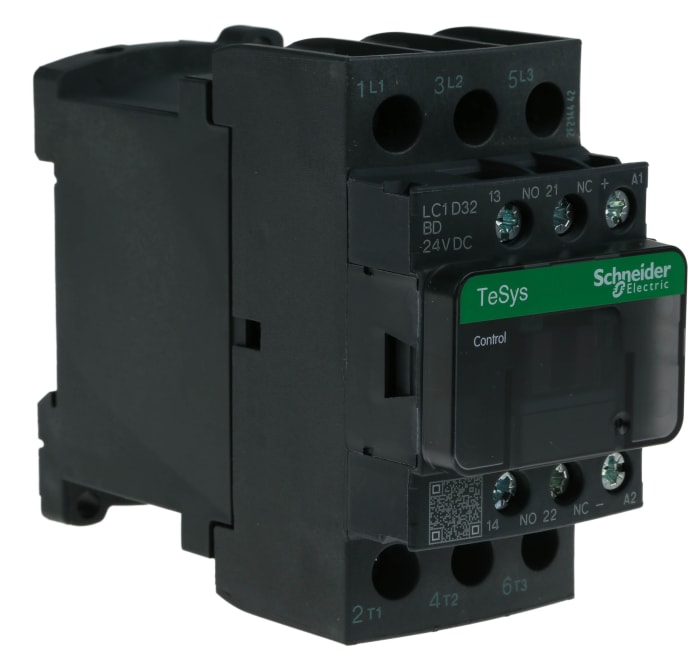 Contacteur Schneider Electric série LC1D, 3 pôles , 3NO, 32 A, 24 V c.c., 15 kW