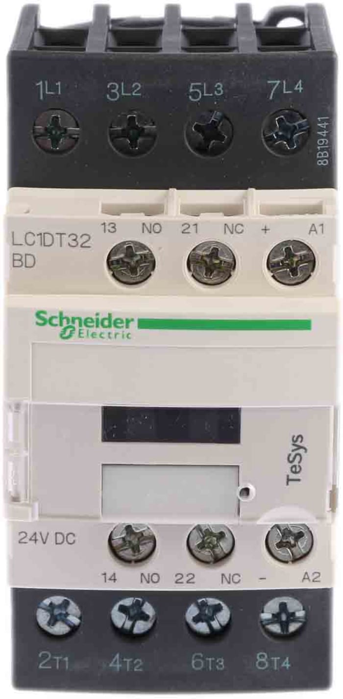 Contacteur Schneider Electric série LC1D, 4 pôles , 4 N/O, 32 A, 24 V c.c.