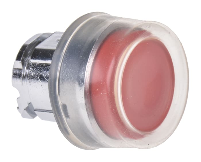 Cabezal de pulsador Schneider Electric serie Harmony XB4, Ø 22mm, de color Rojo, Retorno por Resorte, IP66, IP67