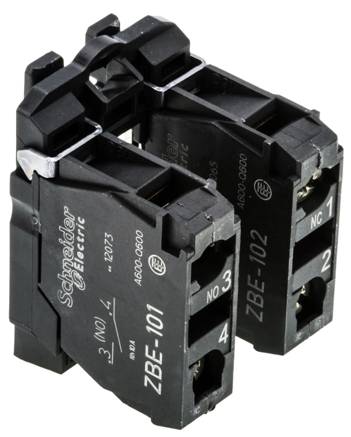 Bloque de contactos Schneider Electric ZB5AZ105, 1 NA + 1 NC, 600V, terminal Roscado