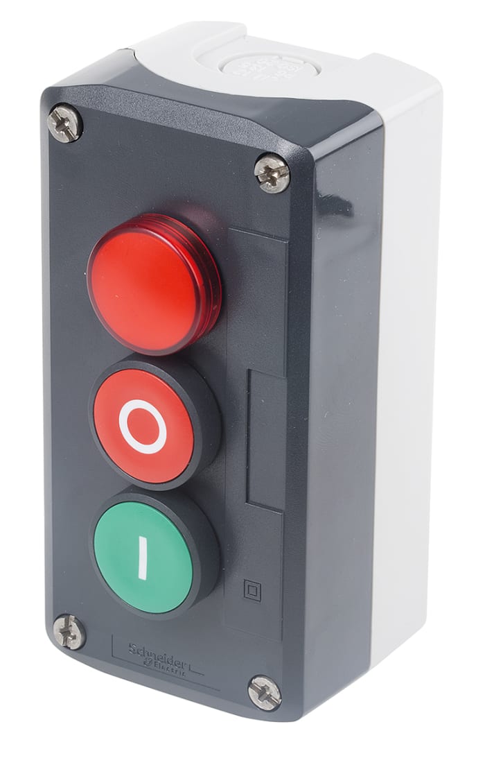 Schneider Electric Spring Return Enclosed Push Button - SPST, SPST, Polycarbonate, Green, Red, I/O, IP66, IP67