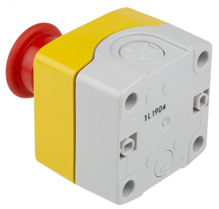 XALK188E Schneider Electric Schneider Electric Acil Stop Butonu K rm z Sar Gri Mantar Ba l 40mm Kilitli 609 4742 RS Components