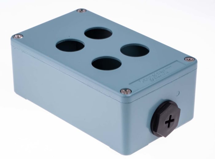 Schneider Electric Blue Metal Harmony XAP Push Button Enclosure - 4 Hole 22mm Diameter