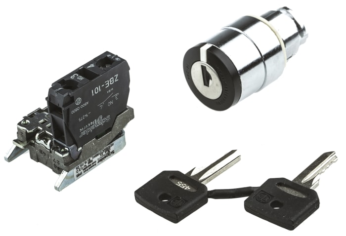 Schneider Electric IP65 Key Switch, 1NO 2-Way