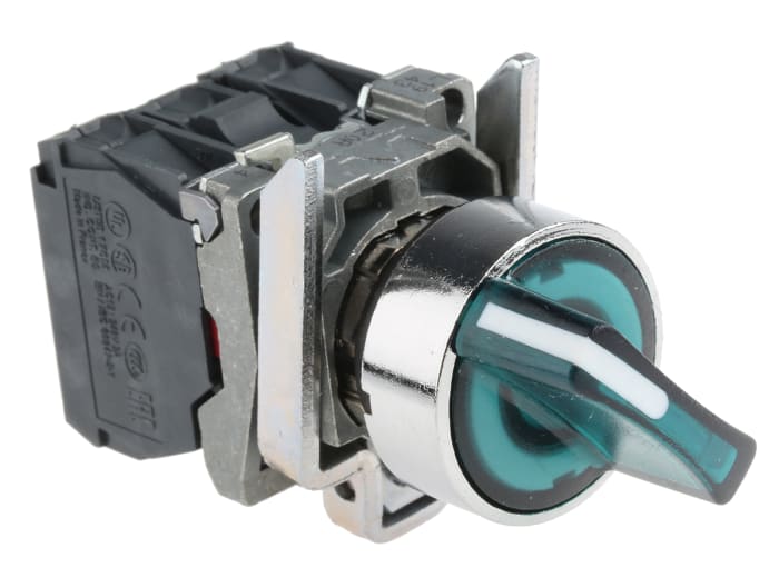 Interruptor Selector Iluminado De 2 Posiciones - Verde, 220V, LED, Para Panel De Control