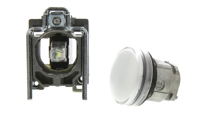 Voyant lumineux LED universelle Schneider Electric Blanc 240V c.a., Ø découpe 22mm, Montage panneau, Harmony XB4, IP66,
