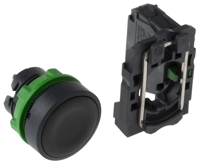 Bouton-poussoir série Harmony XB5, Frein lent, SPST, 10A, Montage panneau