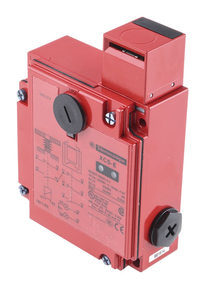 Telemecanique Sensors XCS-B Series Solenoid Interlock Switch, Power to Lock, 24V ac/dc, Actuator Included