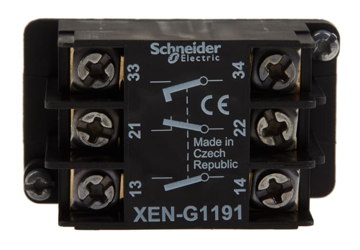 Bloque de contactos Schneider Electric XENG1191, 2 NA + 1 NC, 600V, terminal Roscado