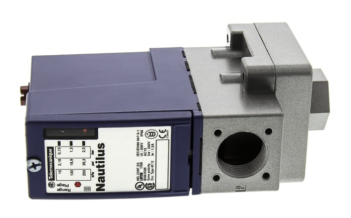 Telemecanique Sensors Pressure Sensor, 0.15bar Min, 2.5bar Max, Relay Output, Differential Reading