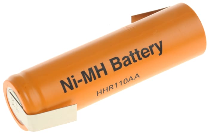 Pile rechargeable AA 1.18Ah sortie Broches à souder Panasonic, NiMH, 1.2V