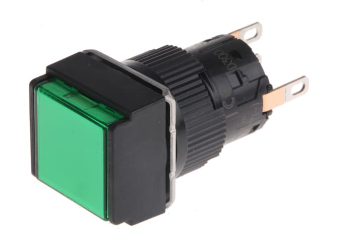 Schneider Electric Harmony XB6 Series Illuminated Push Button, Spring Return, Panel Mount, 16mm Cutout, SPDT, Green