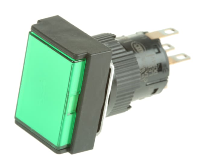 Schneider Electric Harmony XB6E Series Illuminated Push Button, Spring Return, Panel Mount, 16mm Cutout, SPDT, Green