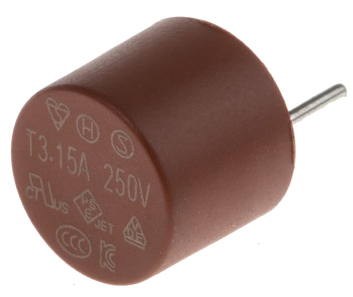 RS PROPC Board Non Resettable Fuse, Radial 3.15A, 250V ac