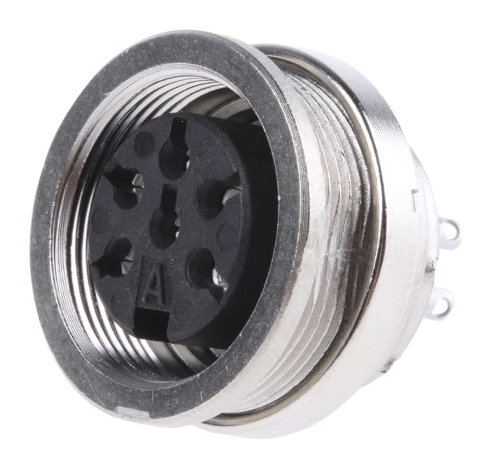 Amphenol Industrial, signalmate C091 6 Pole M16 Din Socket, 5.0A, 300 V IP40, Screw On, Panel Mount
